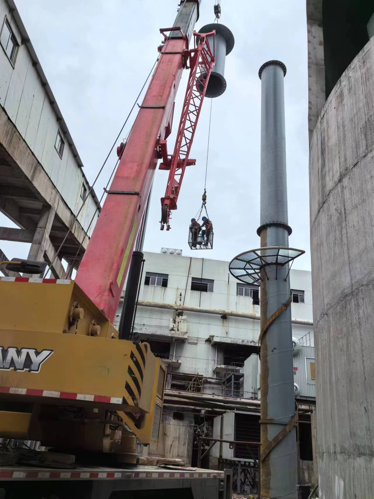 浙江仙居現代熱力有限公司鋼煙囪制作安裝 (2)